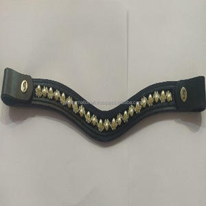 สายรัดคิ้วหนังแท้ทรงคลื่นพร้อมโซ่ตกแต่งหลากสีสีดำน้ำตาลน้ำตาลเข้ม - Product Image 4