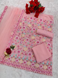 ชุดคลุมสำหรับใส่ไปงานเฉลิมฉลองผ้า Georgette สังเคราะห์ที่มีความสบายภายใน - Product Image 5