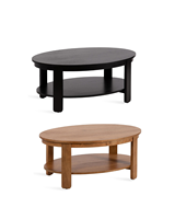 Table basse ovale Foxford en bois massif, moderne et luxueuse, écologique, taille et couleur personnalisables, meubles décoratifs pour salon