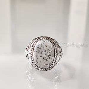 แหวนเงินแท้ 925 ประดับโอปอลธรรมชาติ ดีไซน์พิเศษสำหรับผู้ชาย ของขวัญแต่งงานสไตล์ออตโตมัน ประจำเดือนตุลาคม - Product Image 4