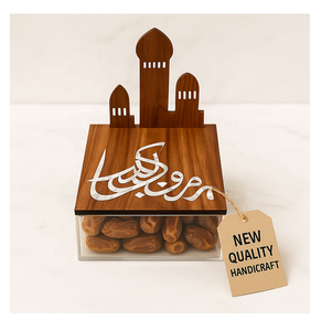 Luxury Acacia Wood Acrylic Storage <b>Box</b> with <b>Clear</b> <b>Lid</b> – Premium Handmade Organizer for Dry Fruits, Sweets & <b>Gift</b> Packaging - Product Image 4