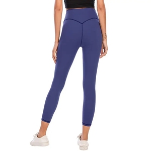 Mallas sólidas de compresión de cintura alta para gimnasio/yoga para damas Pantalones de entrenamiento de fitness OEM personalizables - Product Image 4