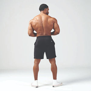 Short rétro noir Golden Era 7 pouces personnalisé avec cordon de serrage en coton - Product Image 3