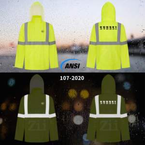 Construction Reflective Safety CE Certified CE Certified ANSI Class 1 Flame Resistance Reflective <b>Hi</b> <b>Vis</b> LED Flash Cotton Safety - Product Image 3