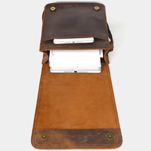 Classique Vintage bandoulière en cuir de buffle Messenger sac à bandoulière dame Durable étanche OEM conception réglable sangle fermeture éclair - Product Image 4