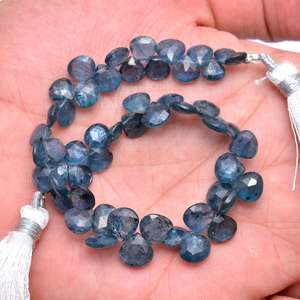 Cuentas de Cianita Azul AAA de 6mm-8mm, Facetadas en Forma de Corazón, Cianita Índigo Musgosa Natural, Piedras Semipreciosas Sueltas para Joyería - Product Image 3