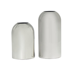 Two Tone Gold Black Ceramic Bud Vase Set with <b>Glass</b> <b>Dome</b> Covers Modern Table Decor Wholesale - Product Image 5