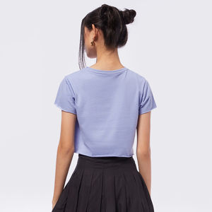 Top corto personalizado, camisetas transpirables a la venta, gran oferta, Top corto para mujer, camisetas lisas para gimnasio y ropa informal, Top de manga corta - Product Image 2