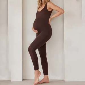 Vêtements de maternité une pièce femmes barboteuse d'entraînement Fitness combinaison haute ajustée extensible combishorts - Product Image 4