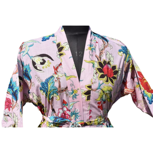 <b>Kimono</b> Cotton Bathrobe Women's Summer Open Front Sleepwear Robe <b>Beach</b> Wear Dress - Product Image 3
