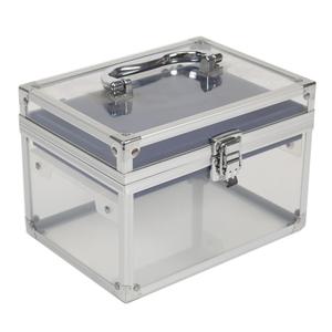 Estuche de <span class=keywords><strong>maquillaje</strong></span> de aluminio <span class=keywords><strong>transparente</strong></span> Maleta de viaje Organizador de acrílico <span class=keywords><strong>transparente</strong></span> Fábrica OEM Diseño personalizado Marco duradero - Product Image 2