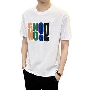 Camiseta Personalizada con Estampado de Letras para Hombre, Holgada, de Algodón y Elastano, Tejida, Bordada, Antiarrugas, Estilo Urbano, Gráfica, Suave, No Tejida - Product Image 1