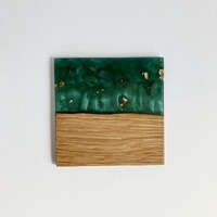 Haute qualité Design moderne cèdre acacia bois résine sous-verres ensemble époxy thé tasses à café sous-verres avec support de Table pour la maison