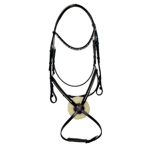 Brida de Alta Calidad para Caballo, con Diadema de Cristal, Almohadilla Central de Piel de Oveja Suave, Equipo Ecuestre, Brida de Cuero Personalizable - Product Image 1