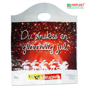 Wholesale HDPE Wave Top Plastic Shopping <b>Bags</b> With Customized Logo Nice Design for <b>Small</b> Businesses Vietnam Supplier - Product Image 4