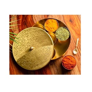 Caja Masala de especias de metal de latón hecha a mano, diseño estándar, cobre Dabba para la temporada diaria, precio al por mayor de Jamsons - Product Image 2