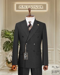 Costume d'affaires pour hommes 80% laine 20% polyester tenue de bureau Slim Fit pour un style formel quotidien - Product Image 4