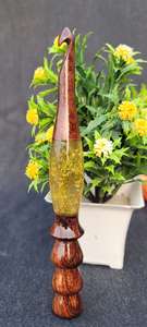 Crochet ergonomique en bois fait main pour tricoter la résine époxy Crochet personnalisé - Product Image 3