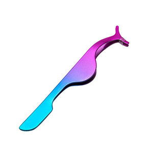 Pince à épiler applicateur de cils outil de maquillage avec pince à cils enduite de couleur multicolore pince à épiler applicateur inoxydable - Product Image 1