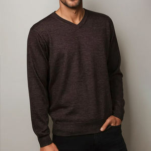 Pulls à col en V surdimensionnés personnalisés OEM très demandés, mode d'hiver pour hommes, tricots, fabricant en gros au Bangladesh - Product Image 6