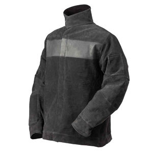Veste de soudage respirante et résistante aux flammes vêtements de travail en cuir fendu de vache veste de soudeur de travail industriel pour hommes - Product Image 4
