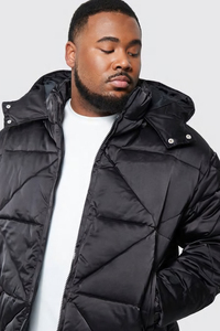 Chaqueta acolchada con capucha impermeable cálida negra de estilo de moda personalizada para hombre, chaqueta acolchada de invierno al por mayor - Product Image 4