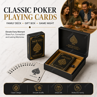 Cartes à jouer en PVC personnalisées imprimées avec boîte 88x63mm R3 Coins arrondis Cartes de poker classiques pour jeu familial