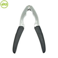 Casse-noix multifonction en métal chromé robuste avec poignée TPR, noir, 16,5 cm