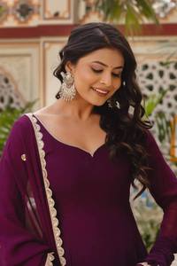 Traje Georgette Salwar de diseñador con bordado, encaje elegante, traje paquistaní Anarkali Dupatta Dress, ropa de boda - Product Image 6