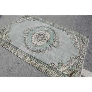 พรมวินเทจสไตล์ตุรกี ขนาด 4.8x7.5 ฟุต สีเบจ ทำจากขนสัตว์ - Product Image 4