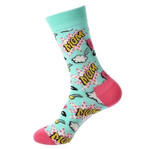 Calcetines con logotipo impreso personalizado de alta calidad para hombre 100% algodón transpirable suave y cálido calcetines de hombre de longitud media elásticos de moda - Product Image 1