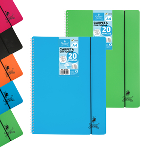 Cartella di presentazione con Logo personalizzato A4 con 20 manicotti a spirale flessibili 5 colori fluorescenti cancelleria per ufficio o borsa per documenti - Product Image 1