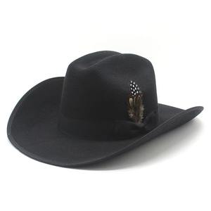 European and American Fashion Flat Brim Jazz <b>Hat</b> Bands Fedora Top <b>Hat</b> with Feather for Party Mexico Style Jazz <b>Hat</b> - Product Image 3