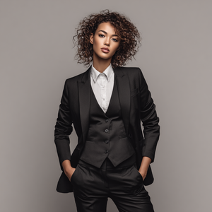 Ensemble tailleur chic pour femme : blazer et pantalon droit – Tenue professionnelle décontractée pour le bureau, le quotidien ou les invitées de mariage - Product Image 4