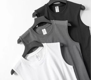 Custom Logo Heavy Cotton Plain Blank GYM Sleeveless T-shirts Printed logo Loose Plus Size Plain <b>Men's</b> <b>Singlet</b> Tank Top Vest - Product Image 2