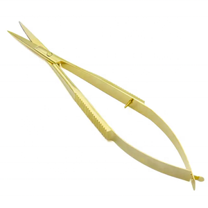 Micro <b>Curved</b> Sharp Stainless Steel Spring <b>Scissor</b> for Lash Extension and Cuticle with Customized Logo - Product Image 1