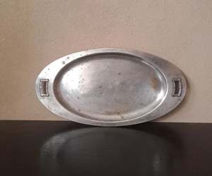 Bandeja DE SERVICIO DE METAL DE ACERO INOXIDABLE superventas, mango dorado, acabado de recubrimiento en polvo blanco, diseño elegante para bandejas decorativas - Product Image 2