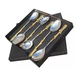 New Arrival Stainless Steel Salad Server Spoon <b>Set</b> <b>Flatware</b> <b>Set</b> Restaurant Handmade Shiny Mirror Polished - Product Image 5