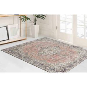 Tapis imprimé de style persan pour la décoration de la maison, design aux tons doux vintage, tapis en chenille - Product Image 2