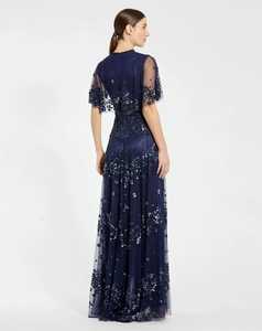 Robe de soirée avec manches mi-longues, fonction antistatique, robe emballée, robe sexy à paillettes, robe fourreau maxi pour soirée - Product Image 1