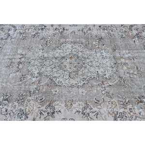 Tapis vintage 5,7x10 pieds, tapis, tapis marocain gris en laine - Product Image 5