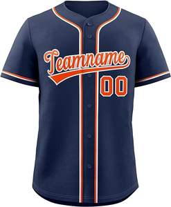 Camiseta de béisbol con botones de alta calidad para hombres, mujeres, jóvenes, letra y número impresos o cosidos personalizados, Camiseta deportiva de tallas grandes - Product Image 1