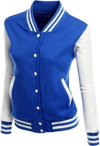 Top tendance Logo personnalisé 100% coton polaire longues femmes vestes universitaires 2025 dames vestes universitaires - Product Image 3