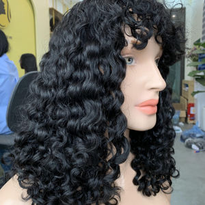 Extension de cheveux humains vietnamiens vente en gros de perruque faite à la main couleur cheveux bouclés machine trame donneur unique - Product Image 1