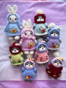 Jouet en laine au crochet, Cadeau animalier, Poupée Amigurumi, Ours en peluche tressé à la main, Lapin au crochet fait main, Jouet tissé, Ours émotionnel - Product Image 3