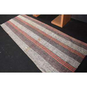 Alfombra turca clásica moderna de área grande, 3,2x8,7 pies, marrón, gris, tejido plano, pelo de felpa, altura de 4m, retales de látex de lana para uso en pasillo - Product Image 4