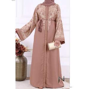 Abaya 2023 Kaftan de Dubaï en gros vêtements islamiques modestes de l'Aïd turc Abaya ouverte élégante en soie brillante de Dubaï robe musulmane pour femmes - Product Image 2