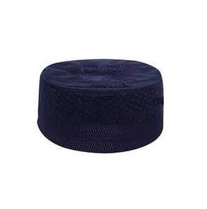 2025 gros solide bleu tricoté musulman casquette de prière pour adultes personnalisable seau chapeau pour un usage quotidien et extérieur respirant - Product Image 1