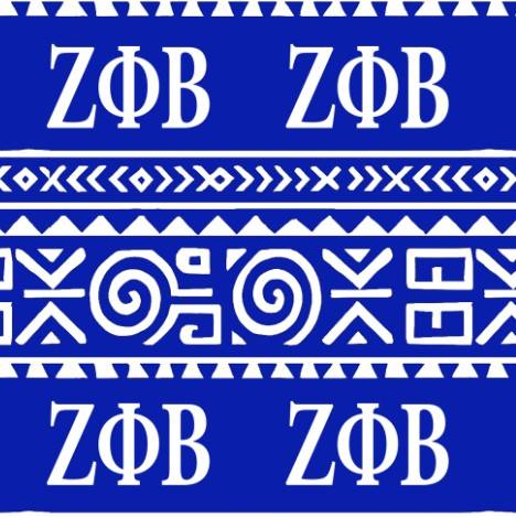The African Print: Royal Blue & White