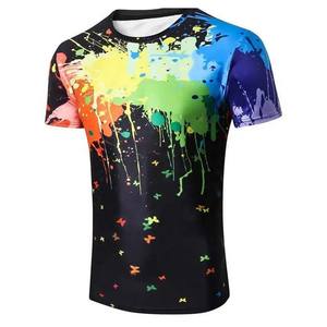 OEM personalizado de alta calidad de algodón ropa de los hombres camisetas de gran tamaño sublimación impresa High Street cuello redondo de manga corta Camisa de los hombres - Product Image 1